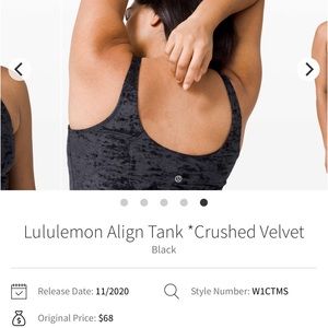 Lululemon Align Special Edition Tank Crushed Velvet Black